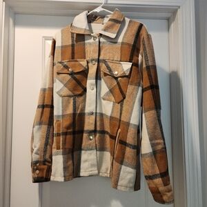 Plaid Button-Up Jacket